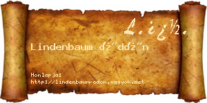 Lindenbaum Ödön névjegykártya
