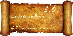 Lindenbaum Ödön névjegykártya